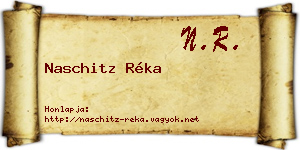 Naschitz Réka névjegykártya